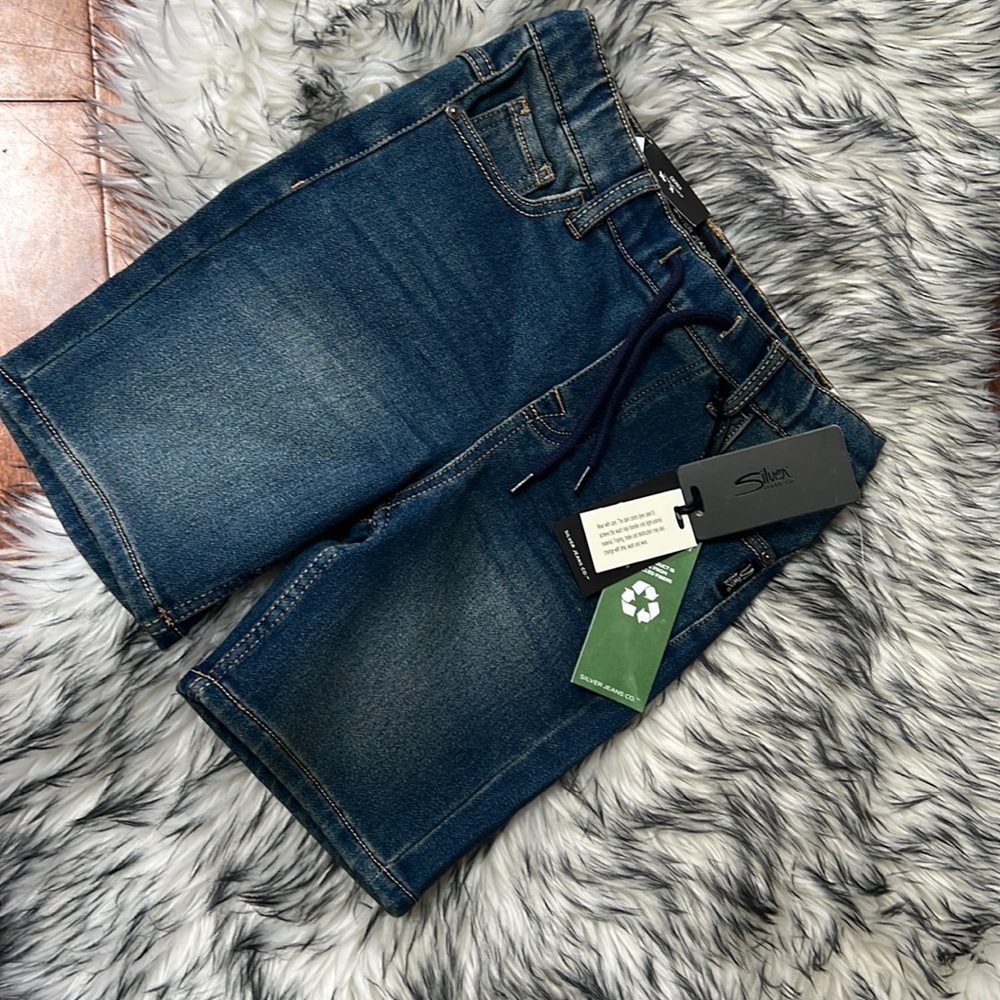 Kids Silver Jeans Derek Denim Short, Medium wash, NWT